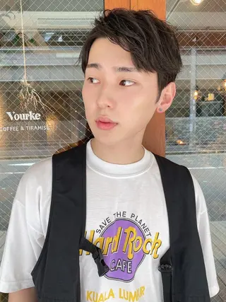ミディアム メンズ 梅田茶屋町 Yutaのヘアスタイル