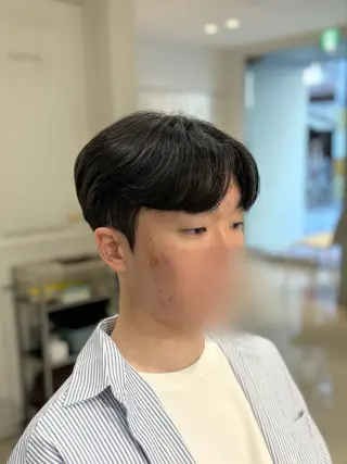 ショート パーマ メンズ 韓国メンズヘア/ ダウンパーマ/歩夢のヘアスタイル