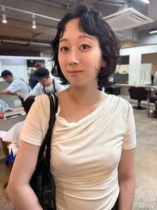 ショート パーマ 森貴裕/ベージュ/ パーマ/オリーブのヘアスタイル