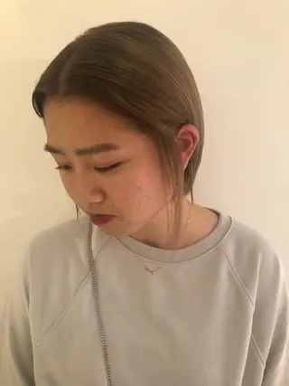 カラー ブリーチカラー🎀 韓国風/寺門美優のヘアスタイル