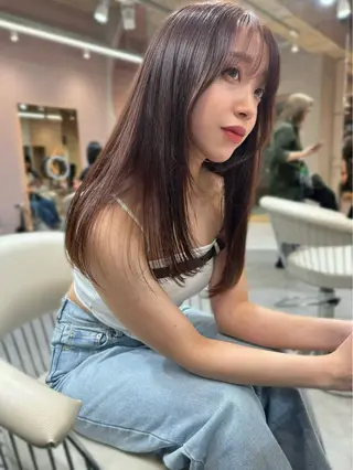 セミロング カラー ヘアアレンジ 🔶似合わせセンター パート/ヤス🔶のヘアスタイル