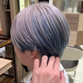 ショート カラー メンズ ハイトーン/デザイン 💎ryuyaのヘアスタイル