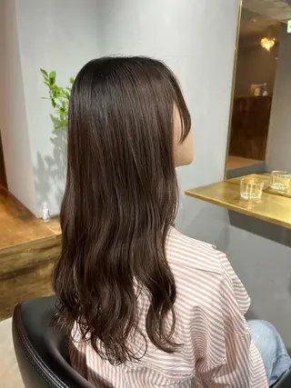 ロング カラー パーマ akane/ボブ /オリーブ/ブラウンのヘアスタイル