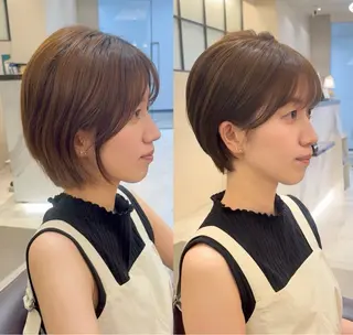 ショート ガレリアエレガンテ名駅店所属・【ショート/ボブ 丸みショート】深萱のヘアスタイル