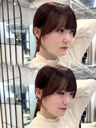 セミロング 西田 美侑/カットモデルのヘアスタイル