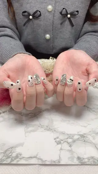 ネイル はな💎ネイル ワンホン、長さ出しのネイルデザイン