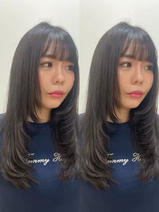 ロング 🎀韓国風レイヤー/ 切りっぱなしボブ🎀のヘアスタイル