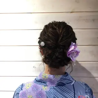 セミロング ヘアアレンジ 野崎 ひかりのヘアスタイル