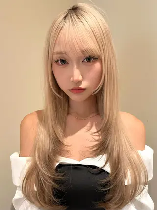 ロング カラー belle   表参道　terrace所属・抜きっぱなしブロンド /ハイトーン/カナタのヘアスタイル