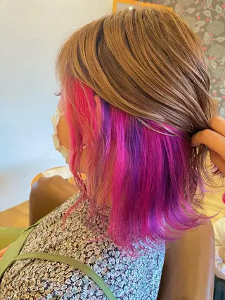 ミディアム カラー ヘアアレンジ Design Color🐰アユミのヘアスタイル