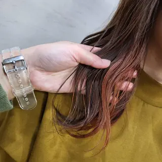 ロング カラー ハイトーン/暖色/ 眉/メイク/Rinaのヘアスタイル