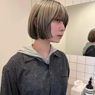 ミディアム 舟橋耀/ブリーチカラ ー/レイヤーカットのヘアスタイル