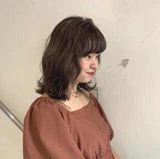 ミディアム カラー 似合わせカットカラー ♡佐藤捺美のヘアスタイル