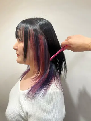 ミディアム カラー ハイトーンカラー 中村優成のヘアスタイル