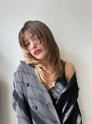 セミロング カラー HARU//原宿🤍 リピート率NO.1のヘアスタイル