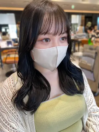 ミディアム カラー 顔周り/くびれヘア 韓国ヘア💕風間るなのヘアスタイル