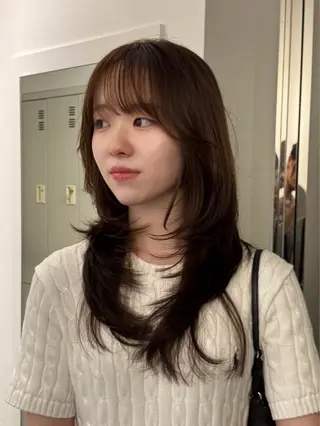 ロング カラー 透明感/レイヤー カット🎀Maco.のヘアスタイル