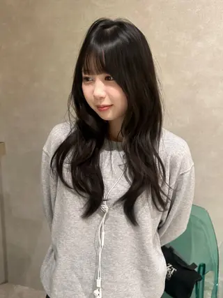 ロング 艶カラー レイヤーカット　ゆめのヘアスタイル