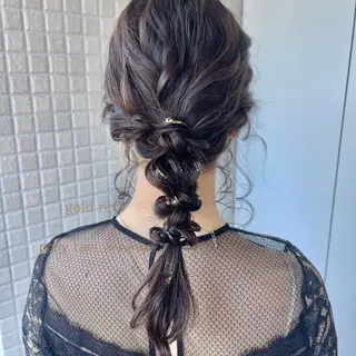 セミロング ヘアアレンジ charm《銀座》 ヘアセット/縮毛矯正のヘアスタイル