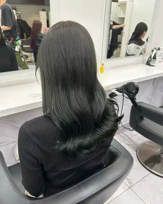 ロング カラー パーマ ヘアアレンジ メンズ キッズ 🦋韓国レイヤー/ 透明感グレージュ🦋のヘアスタイル