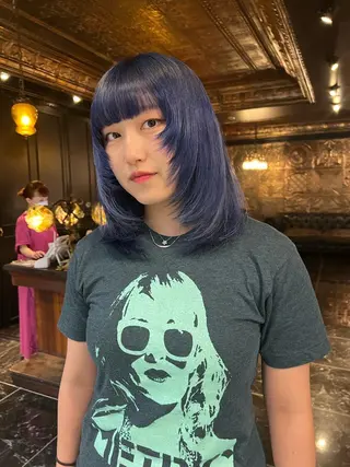 ミディアム カラー haco＋所属・圧倒的デザイン力 店長🎨RENAのヘアスタイル