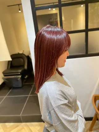 ミディアム カラー 望恵🌸 韓国🇰🇷スタイルのヘアスタイル