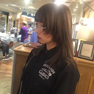 セミロング カラー ホワイト&レイヤーカ ットエクステ長畠俊輔のヘアスタイル