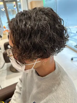 ミディアム パーマ メンズ 💈メンズ特化 美容師サキ💈のヘアスタイル