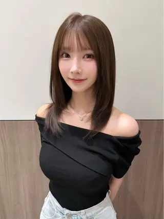 ミディアム カラー 韓国ヘア🤍顔周り/ 髪質改善✨/林遼一郎のヘアスタイル