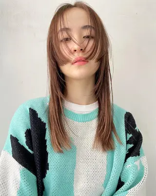 ミディアム カラー ヘアアレンジ 丸山渉/パーマ エフェクトブリーチのヘアスタイル