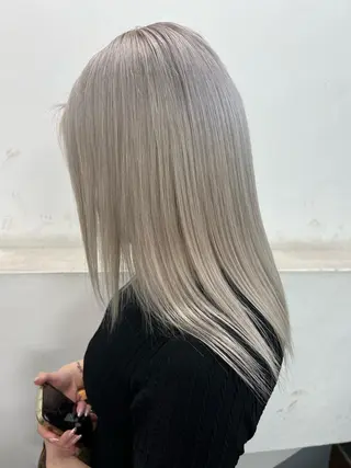 ミディアム カラー mimiiy梅田 中崎町ハイトーンのヘアスタイル