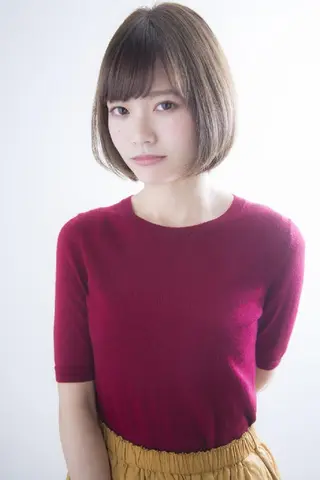 ショート カラー パーマ belta 姫路山吹 カラーモデル募集のヘアスタイル