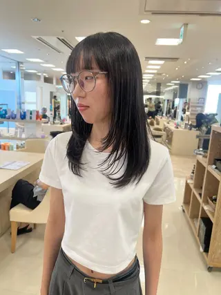 ミディアム ハイトーン/ウルフ /レイヤー/坂野幸伸のヘアスタイル