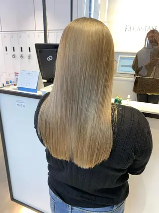 ロング カラー 酸性ストレート・ メンズ  三原 楊子のヘアスタイル