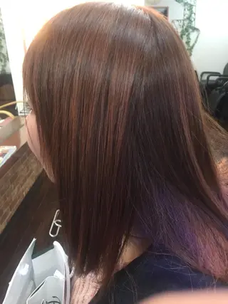 セミロング カラー 桧山 真のヘアスタイル