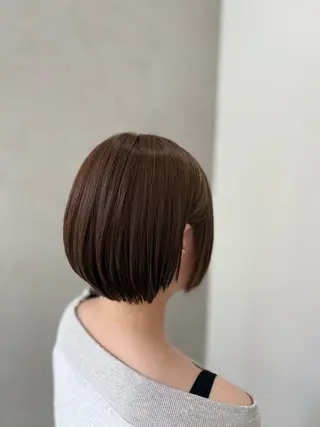ショート カラー ブリーチなし透明感 カラー✨横山 佳希のヘアスタイル