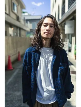 セミロング パーマ メンズ きくち ゆうすけのヘアスタイル