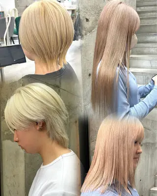 セミロング カラー ✨ブリーチ特化✨ 💚Acchon💚のヘアスタイル