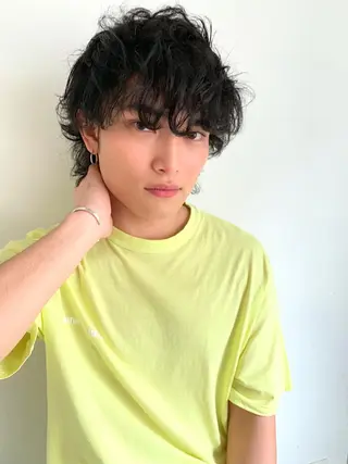 ショート カラー パーマ ヘアアレンジ メンズ パーソナルカラー合わ せたカラー🤍なつみのヘアスタイル