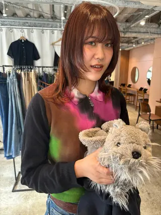 セミロング カラー Hayashi Shioriのヘアスタイル