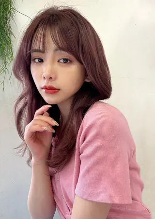 セミロング カラー 【韓国ヘア×透明感 カラー】笹谷 莉未のヘアスタイル