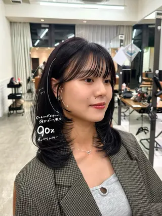 ミディアム カラー VIEW GINZA所属・fitするカット♡ 暖色/ふうか◠‿◠のヘアスタイル