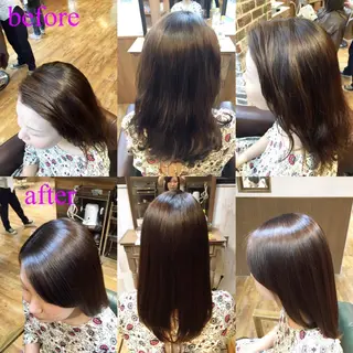 セミロング ブリーチ縮毛矯正/ デサキ ショウヘイのヘアスタイル