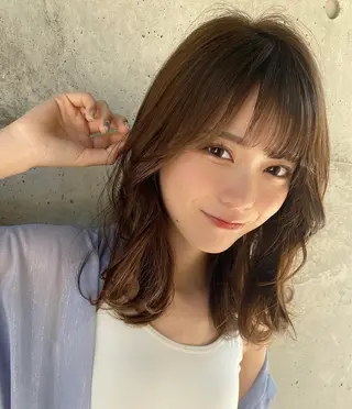 ミディアム 🧡くびれヘア/前髪 顔周り🧡久原結衣のヘアスタイル
