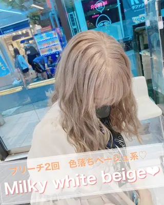 セミロング 💛ムラ修正ブリーチ 💛YUUのヘアスタイル