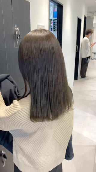 ミディアム カラー パーマ ヘアアレンジ メンズ キッズ ネイル マツエク・マツパ アイブロウ 髪質改善水素TR× レイヤーカット/熊澤のヘアスタイル