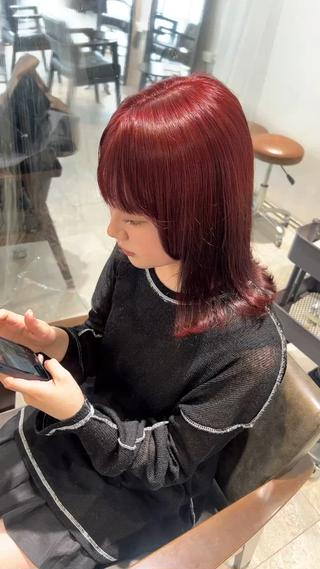 ミディアム カラー ヘアアレンジ 🎀ハイトーン・艶 カラー HANA🎀のヘアスタイル