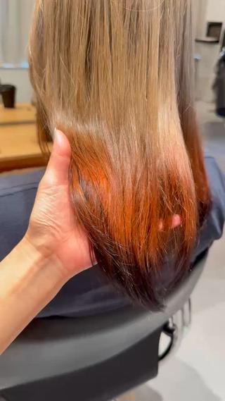 セミロング カラー ヘアアレンジ 垢抜け韓国風ヘア カラーMIKUのヘアスタイル