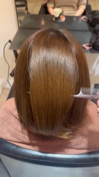 ミディアム 🍂Yuna＊艶感 暖色カラー🍑のヘアスタイル