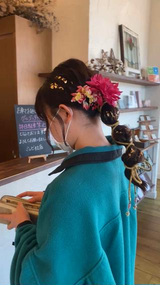 セミロング ヘアアレンジ R hair 金山所属・お呼ばれヘア｜ 金山｜山本夏菜のヘアスタイル